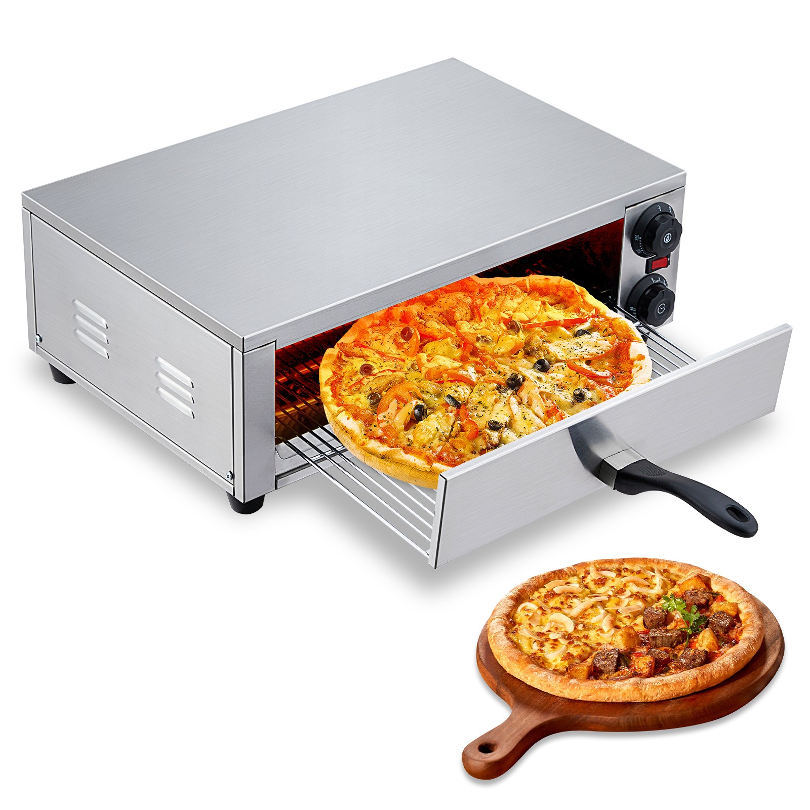 Commercial Pizza Oven Countertop,16″ Countertop Pizza Oven with Grilling Rack US
