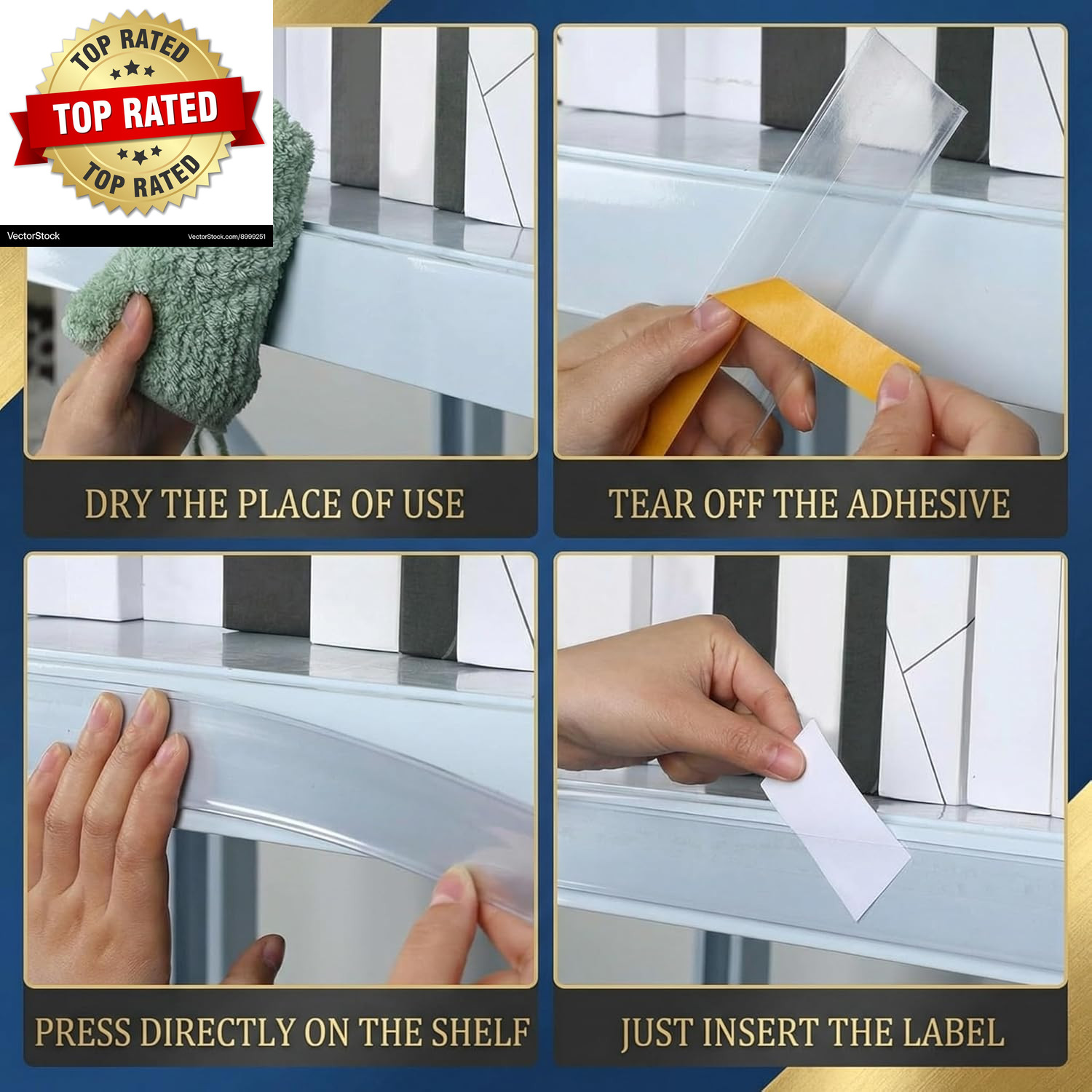 25 Pcs Shelf Label Strips 1.5»H X 48″ L Self Adhesive Shelf Label Holder Gondol