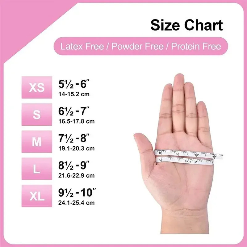 100PCS Disposable Nitrile Gloves Latex Free Cleaning Gloves for Kitchen Cooking