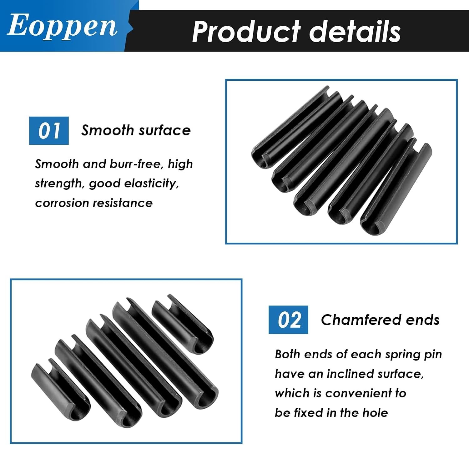 230PCS SAE Roll Pin Assortment Set 10 Sizes Steel