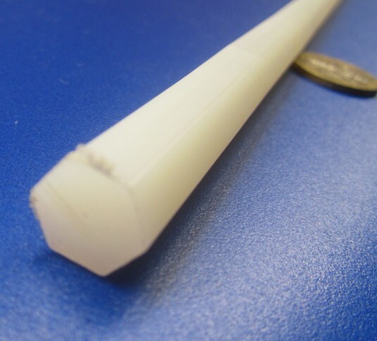 Nylon 6/6 Natural Tint Hex Rod 7/16″ (.437″) Hex x 12″ Length