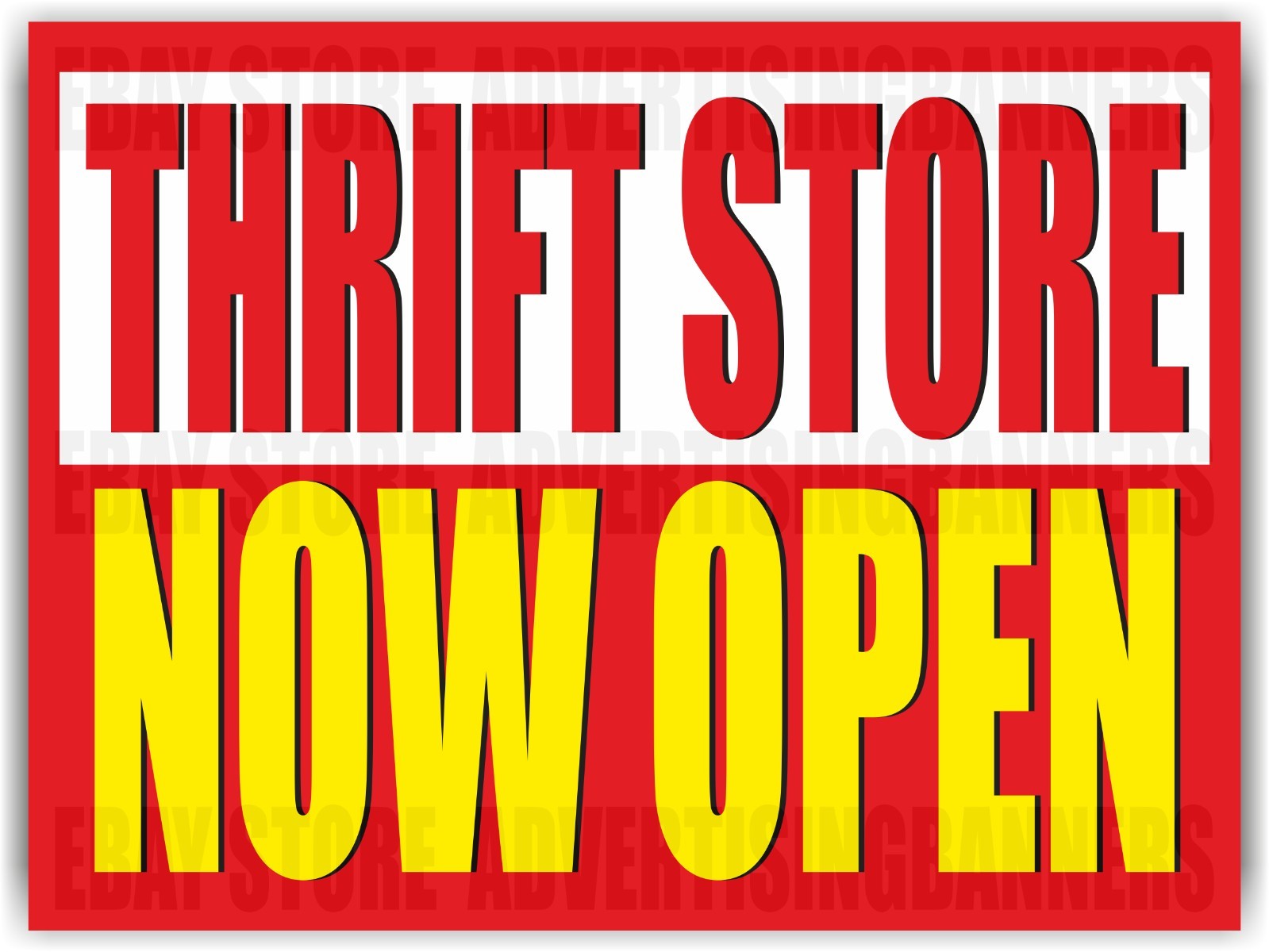 THRIFT STORE NOW OPEN Yard Sign with H-Stakes Big Discount Clearance Resale Shop