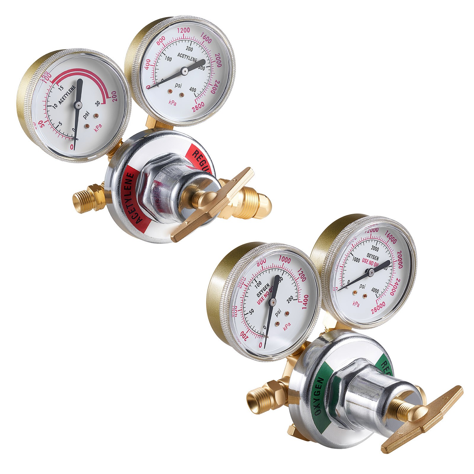 Uimoso Oxygen Acetylene Regulator Set for Welding with Gas Gauges and T-Handle