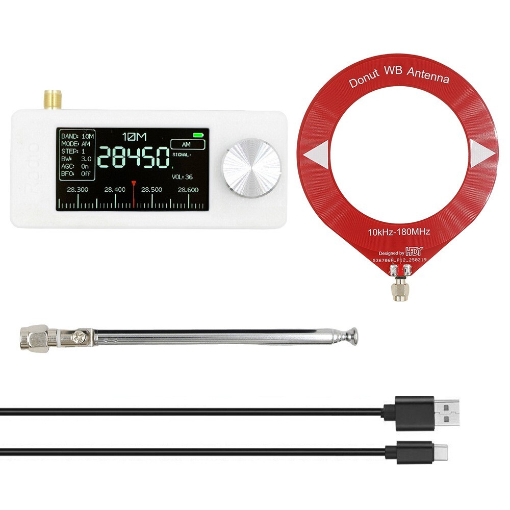 SI4732 Portable Radio 0.5-108MHz LSB USB Mini Pocket Radio 1.9-inch IPS Display