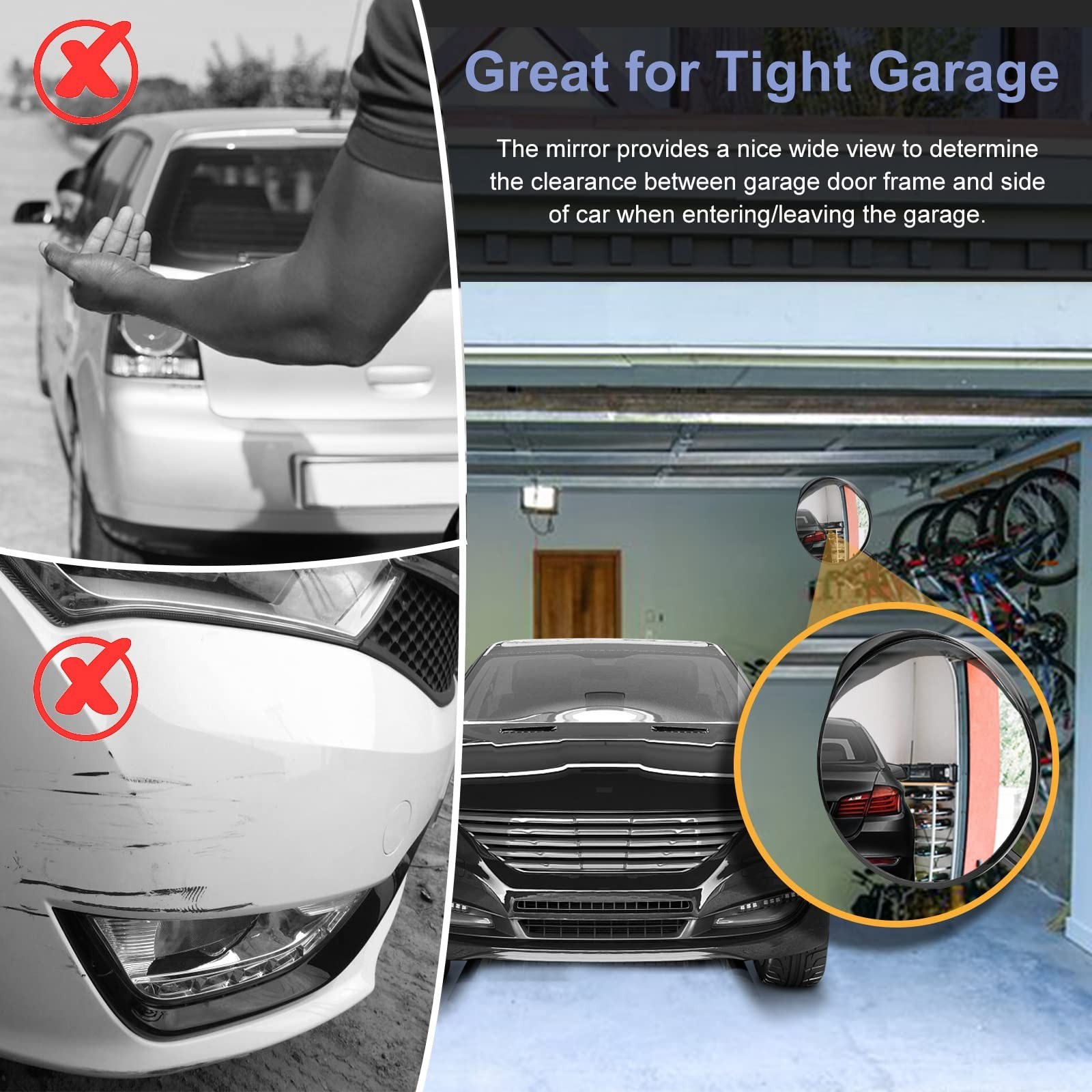 16″ Adjustable Convex Security Mirror – Shatterproof Acrylic for Traffic, Parkin