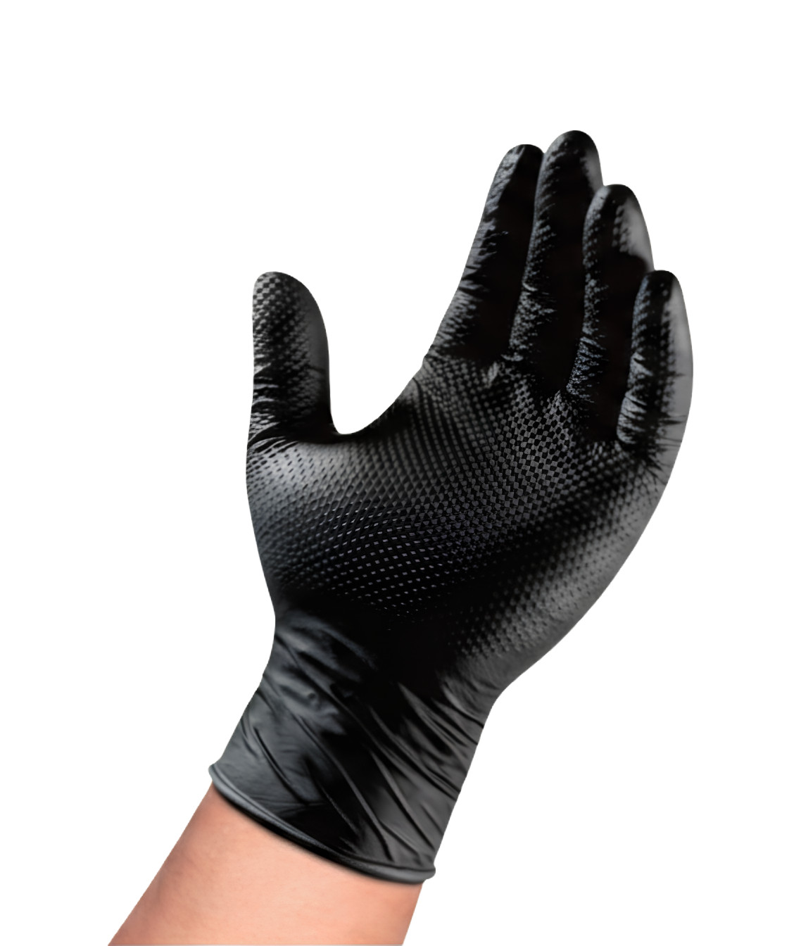 Black Nitrile Gloves 7 Mil Heavy Duty Diamond Textured Mechanic Box 100ct L XL