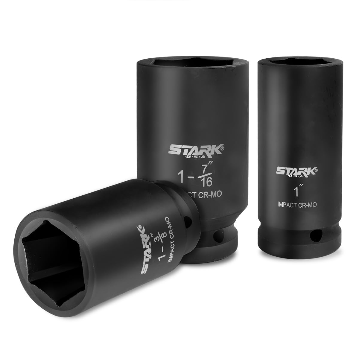 Stark Usa 9 Pieces 3/4 Drive Deep Impact Jumbo Assortment Socket Set Cr-V
