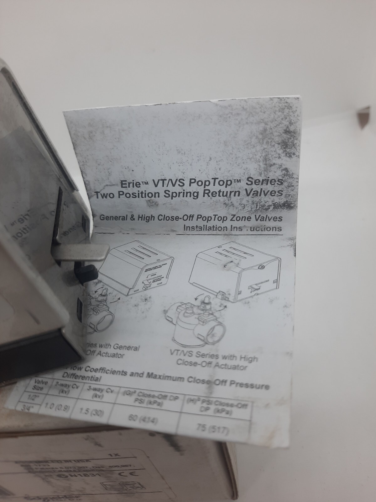 NEW Old Stock Schneider Electric AG13A02A Erie Pop Top Actuator