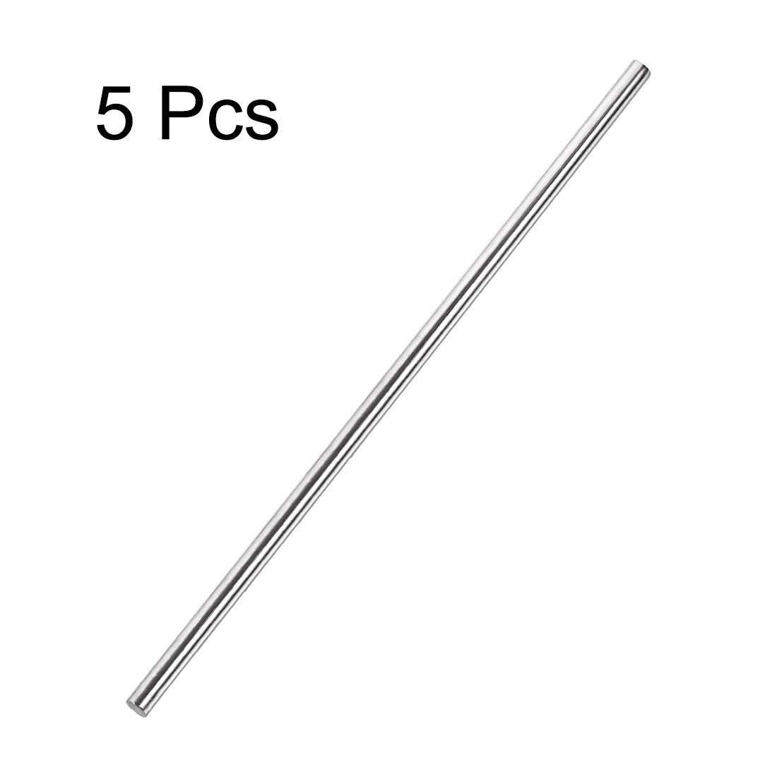 5 Pcs 5mm x 300mm Solid Round Rod for DIY Craft 304 Stainless Steel
