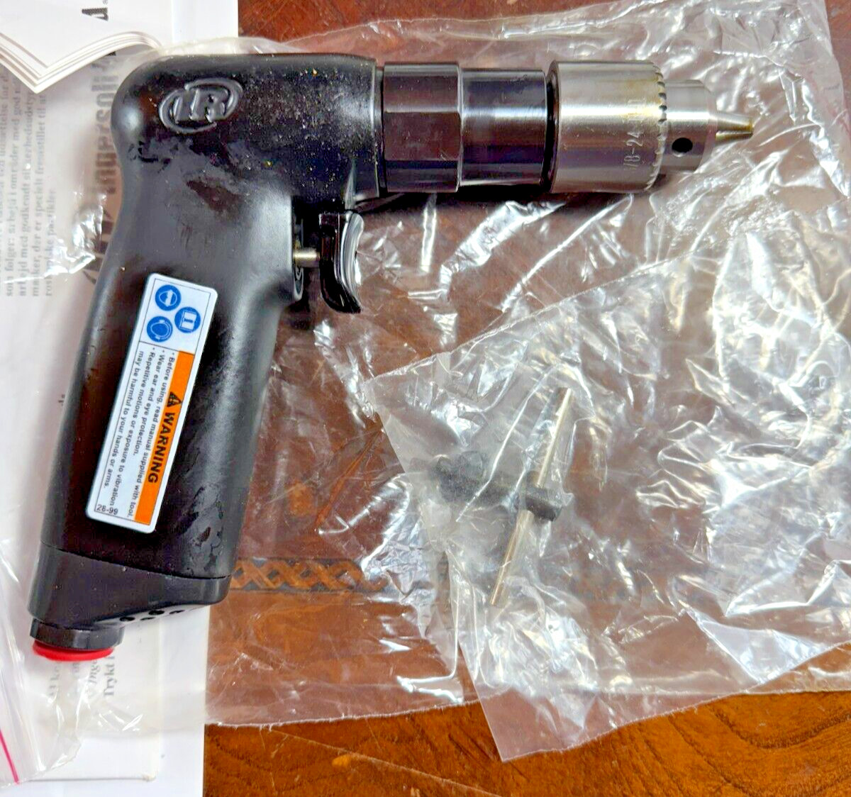 Ingersoll Rand IR Air-Powered Pistol Grip Drill 1/4″ Check Size Industrial Duty