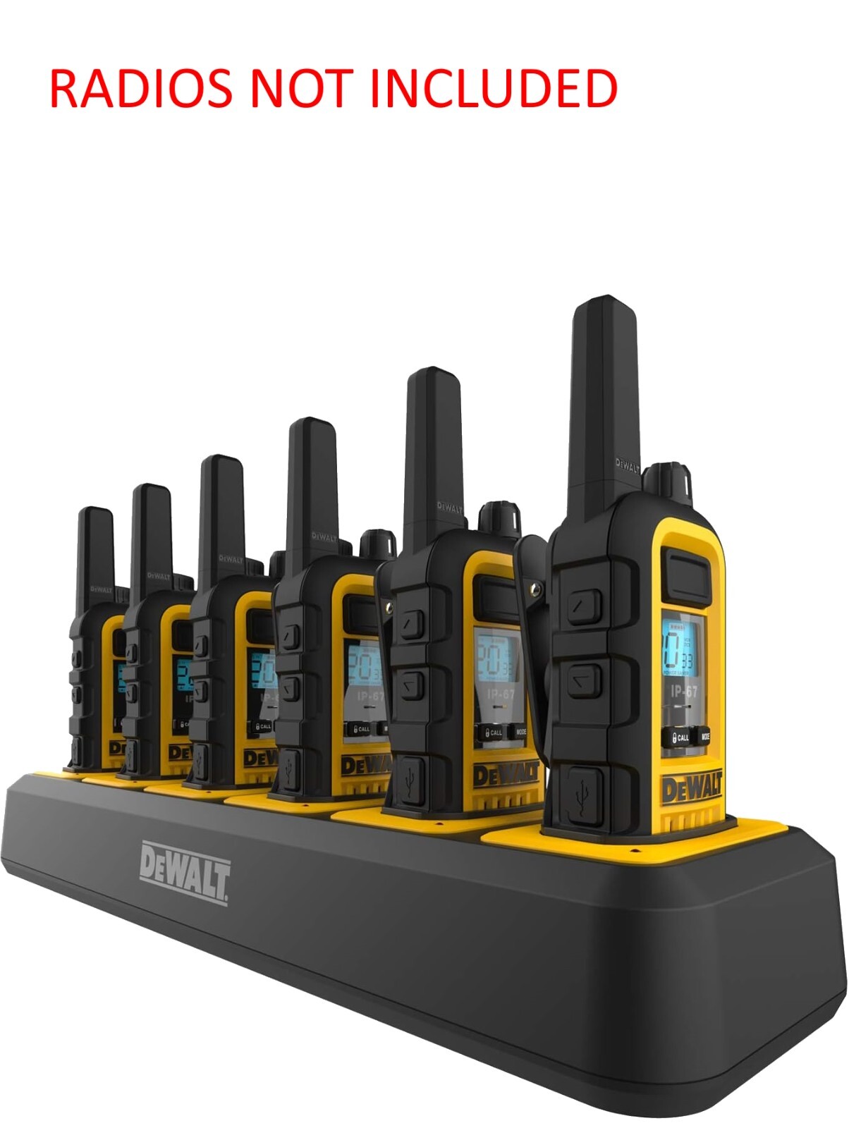 DEWALT 6 Port Charger for DXFRS800 Walkie Talkie Two-Way Radios, NEW/SEALED