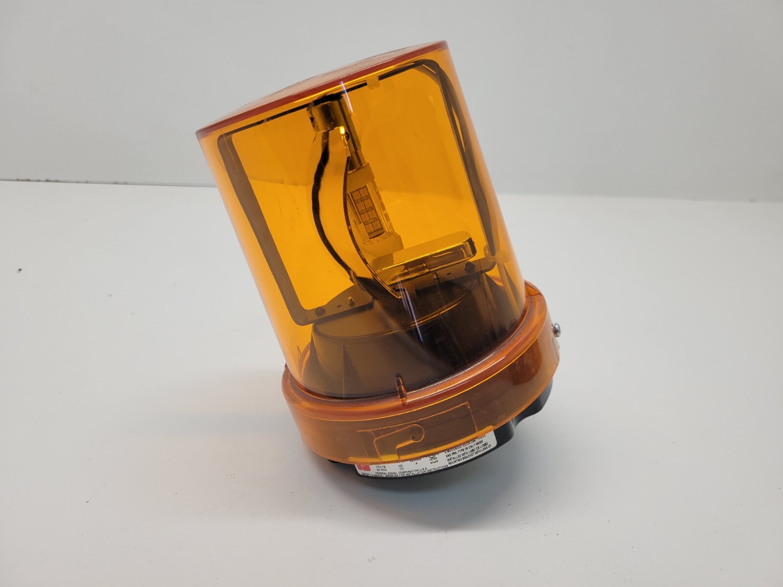 GOOD USED! FEDERAL SIGNAL 24VDC .3A AMBER SIGNALING BEACON 121ALED-024A