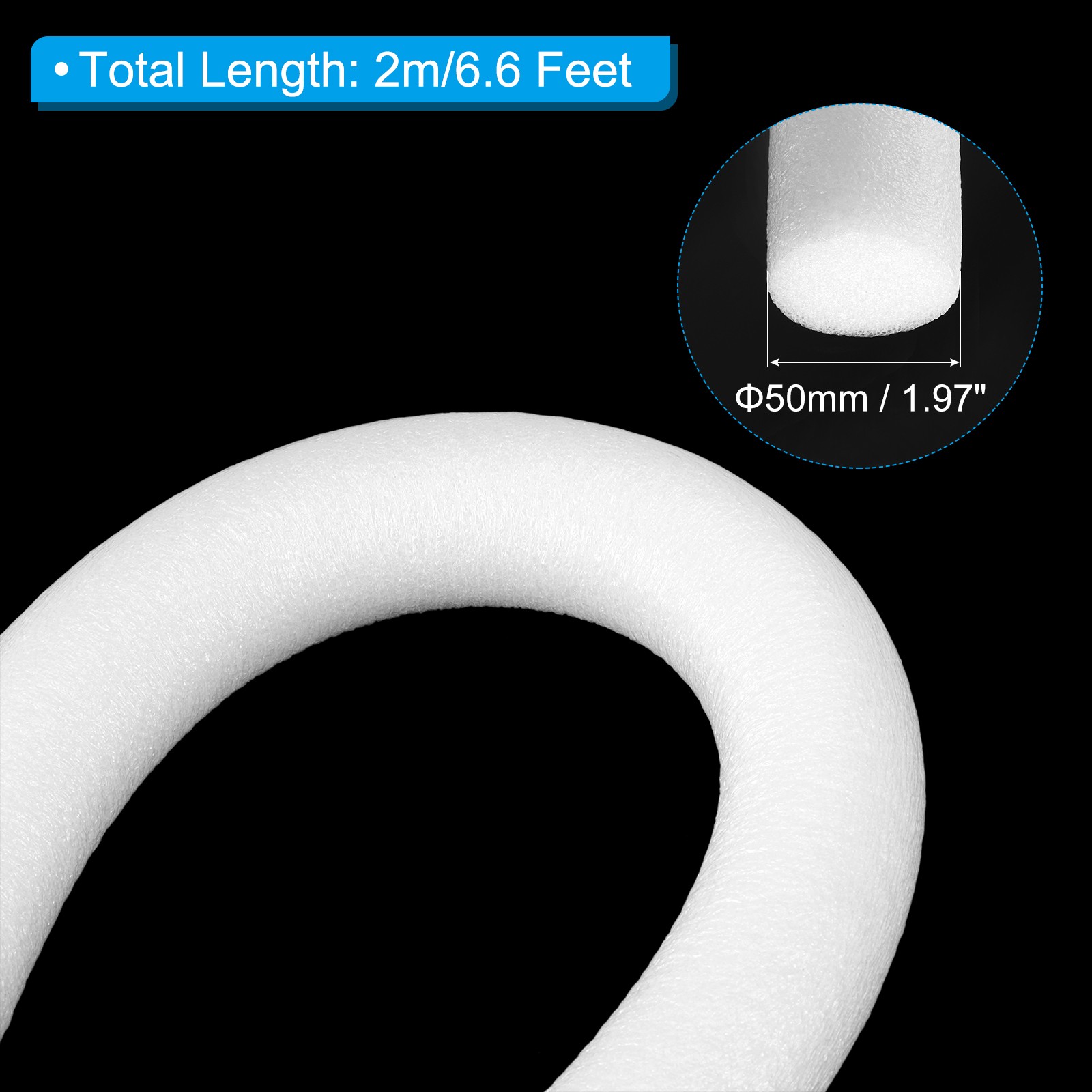 2″ x 6.6 Feet Backer Rod Foam Rope Caulk Crack Joint Filler