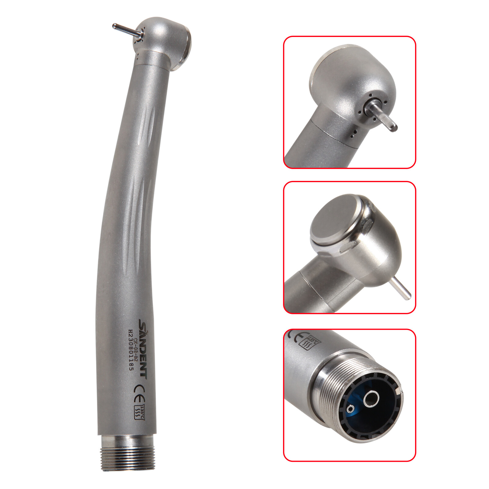 Dental High Speed Handpiece Ceramic Bearing Push Button 2 Holes Single Way Spray