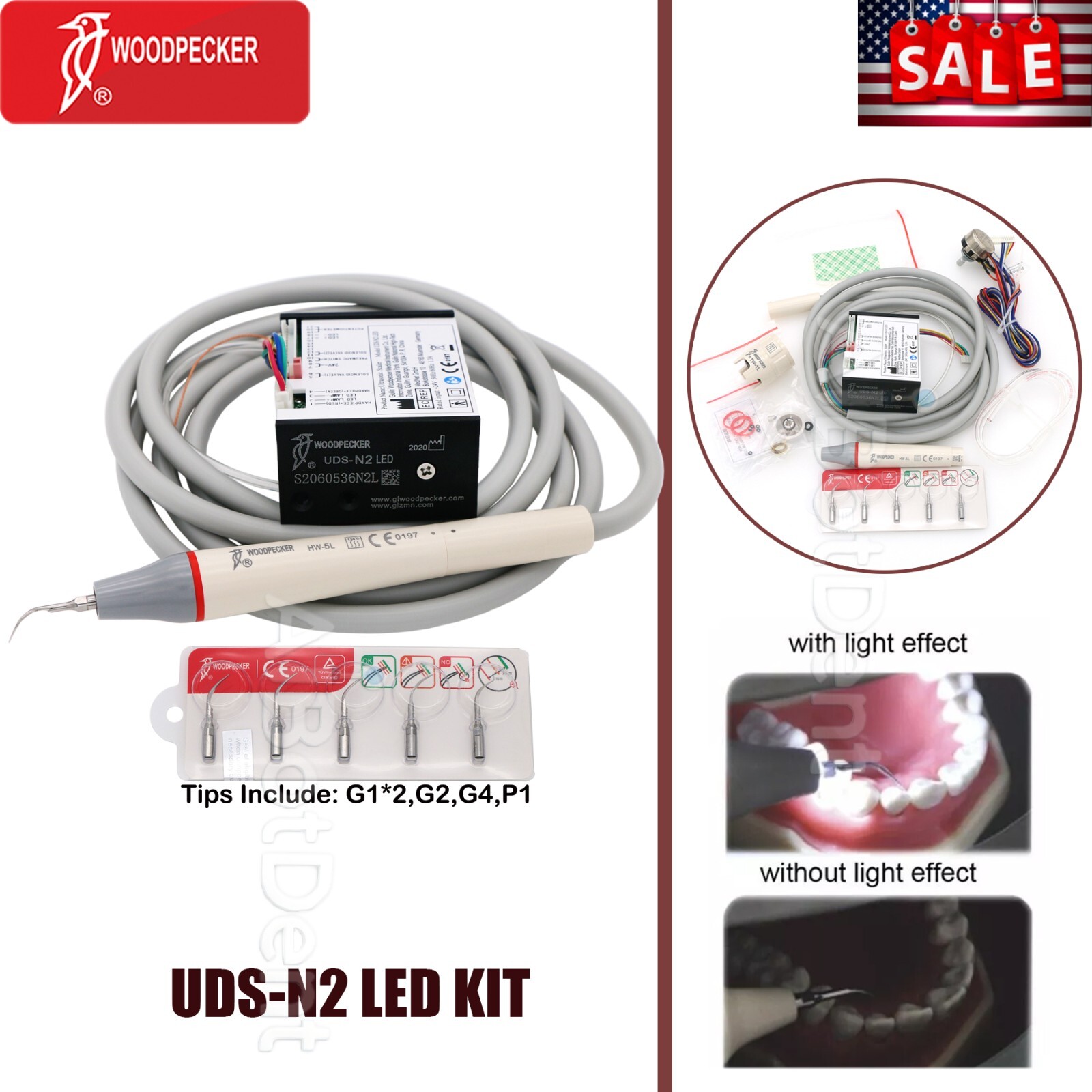 Woodpecker UDS-N2/N3 LED Ultrasonic Piezo Scaler Built in For Dental Chair EMS