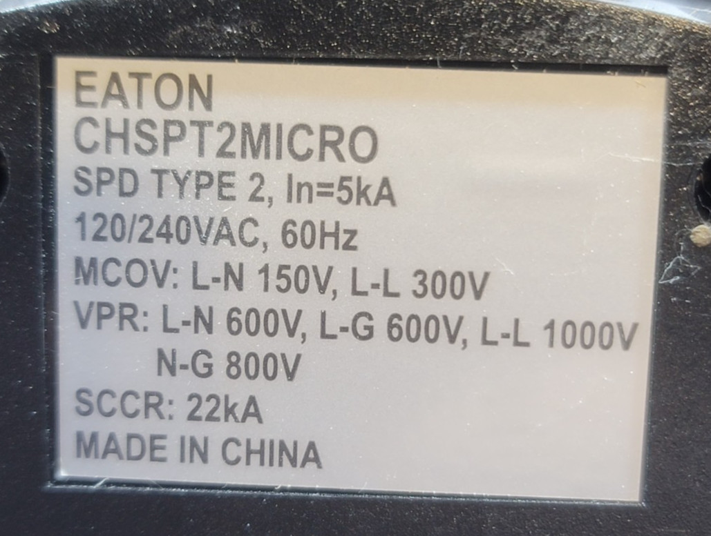 Eaton CHSPT2MICRO Type 2 Service Entrance Surge Protection Device