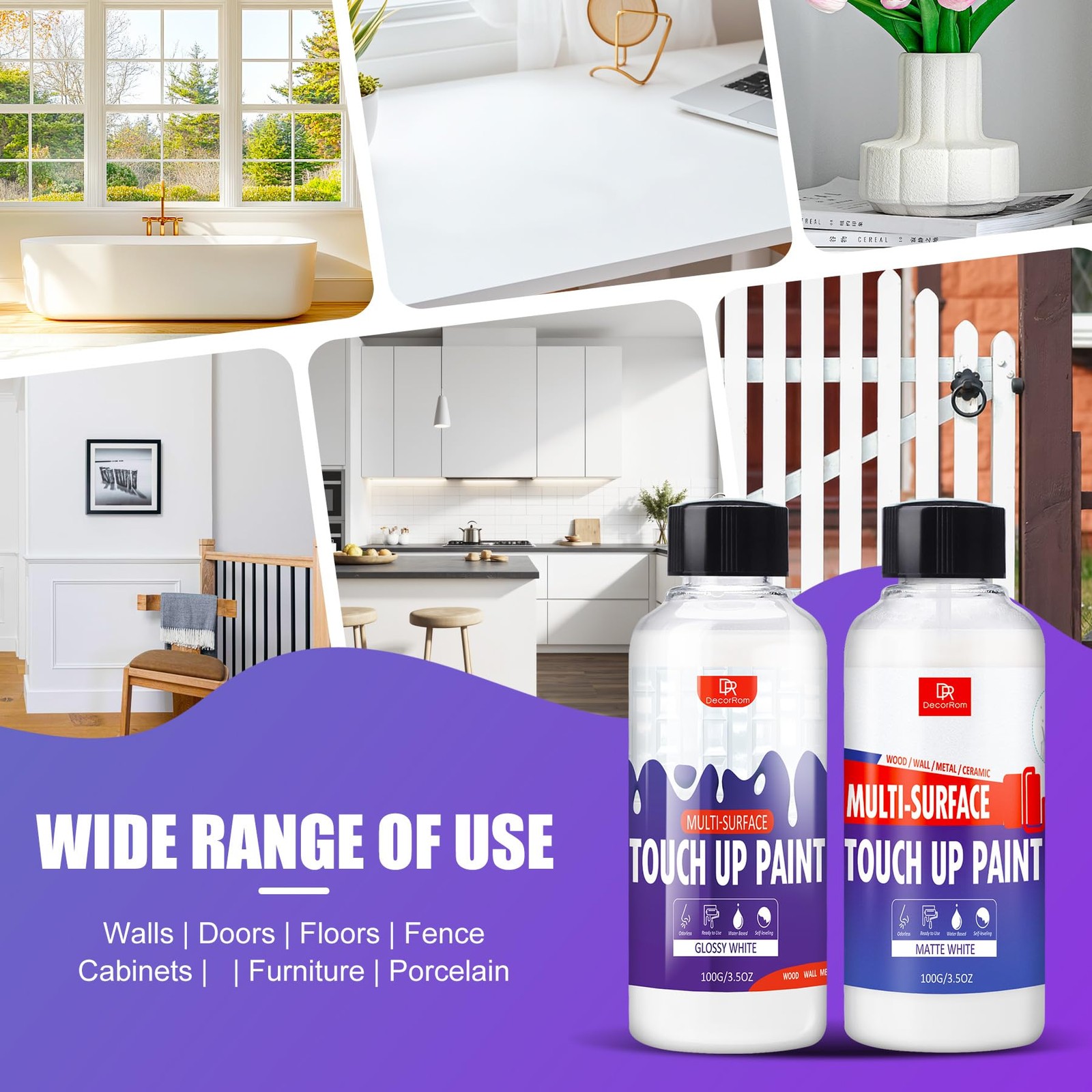 White Touch Up Paint Pen – 7oz Multi Surface Quick-Dry Repair, Fix