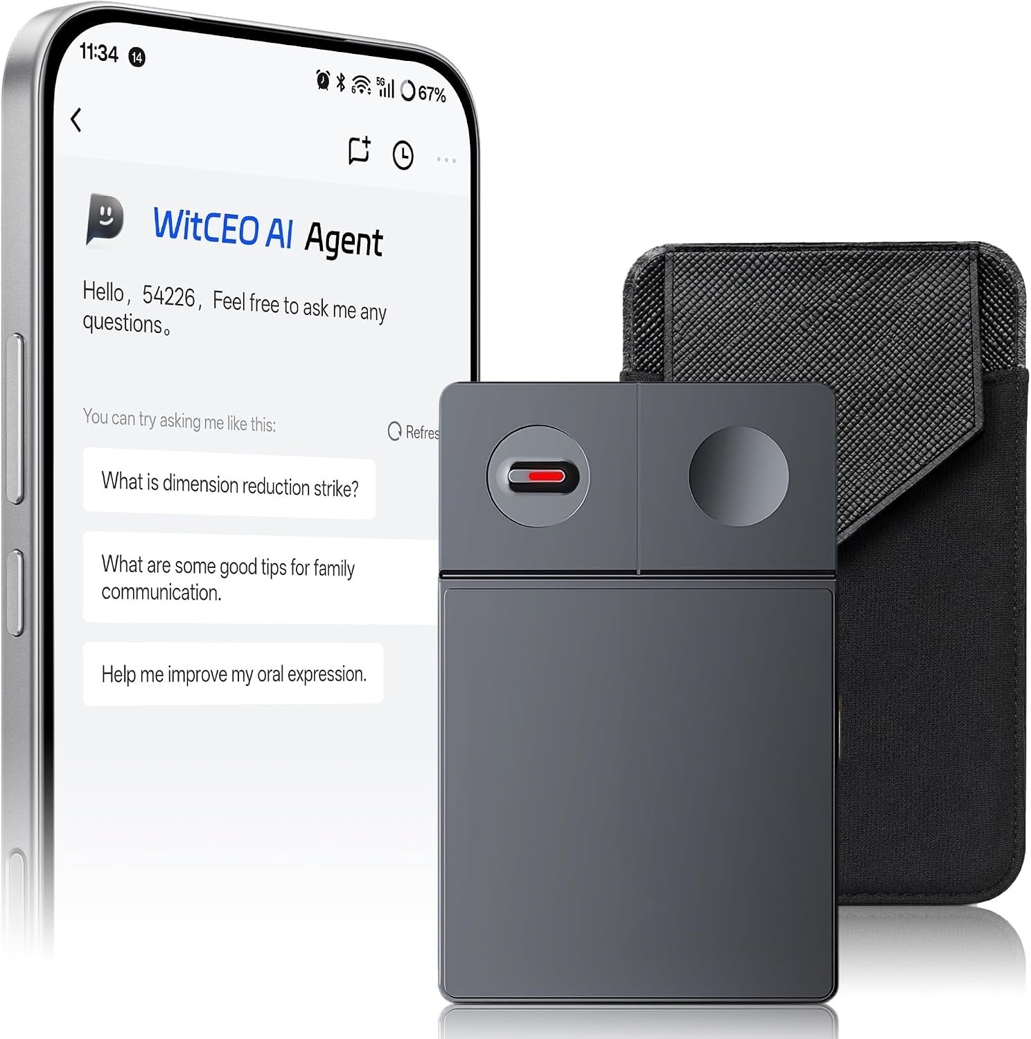 64GB AI GPT Voice Recorder – 4-in-1, Auto Transcription, 126 Languages