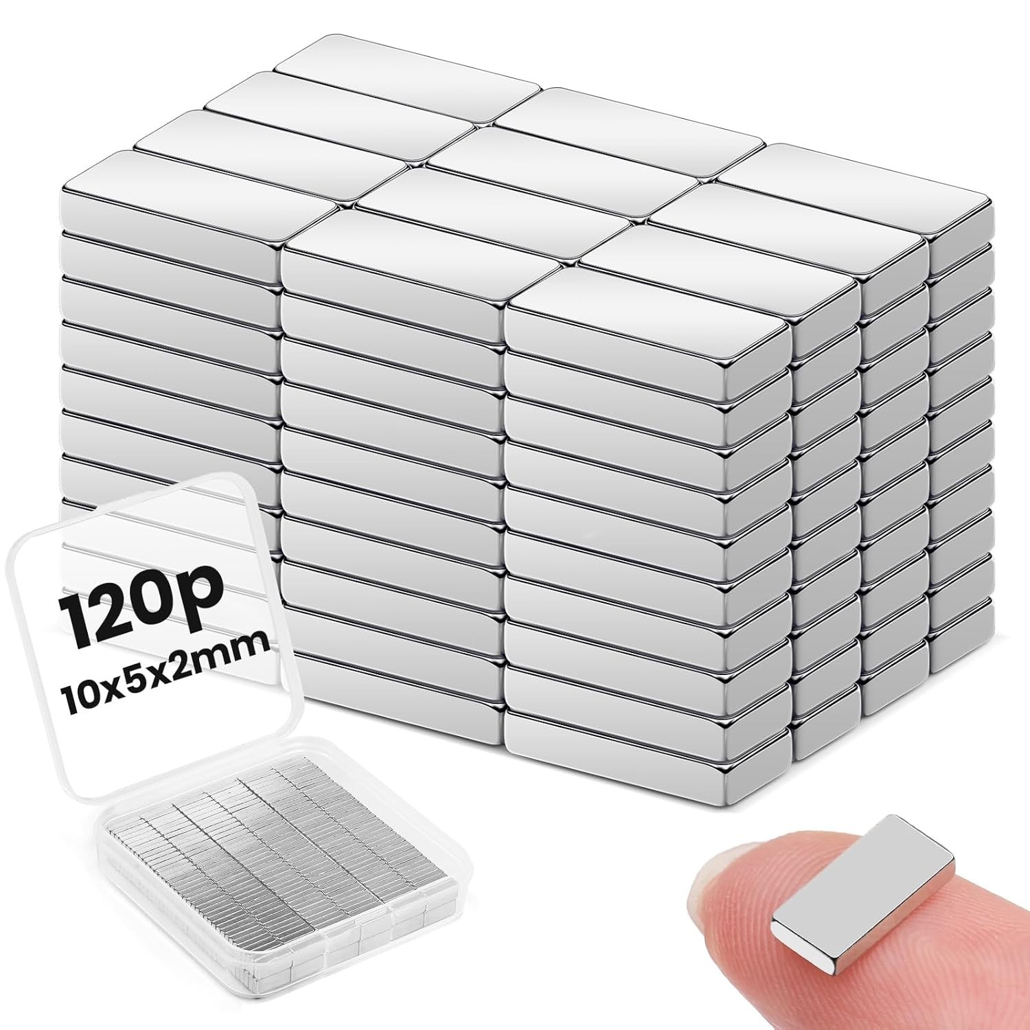 10X5X2Mm Small Bar Magnets, Rare Earth Magnet Strong, 120Pcs Neodymium Magnets f
