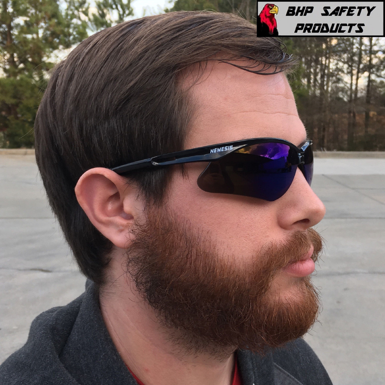 (12 PAIR) KLEENGUARD NEMESIS 14481 SAFETY GLASSES BLACK FRAME/BLUE MIRROR LENS