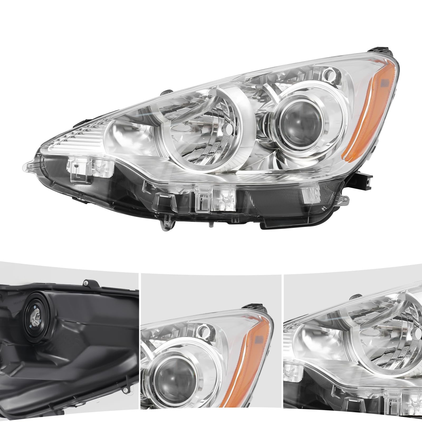 Halogen Headlamp Assembly For 2012-2014 Toyota Prius C Pair 3Pin Left Right