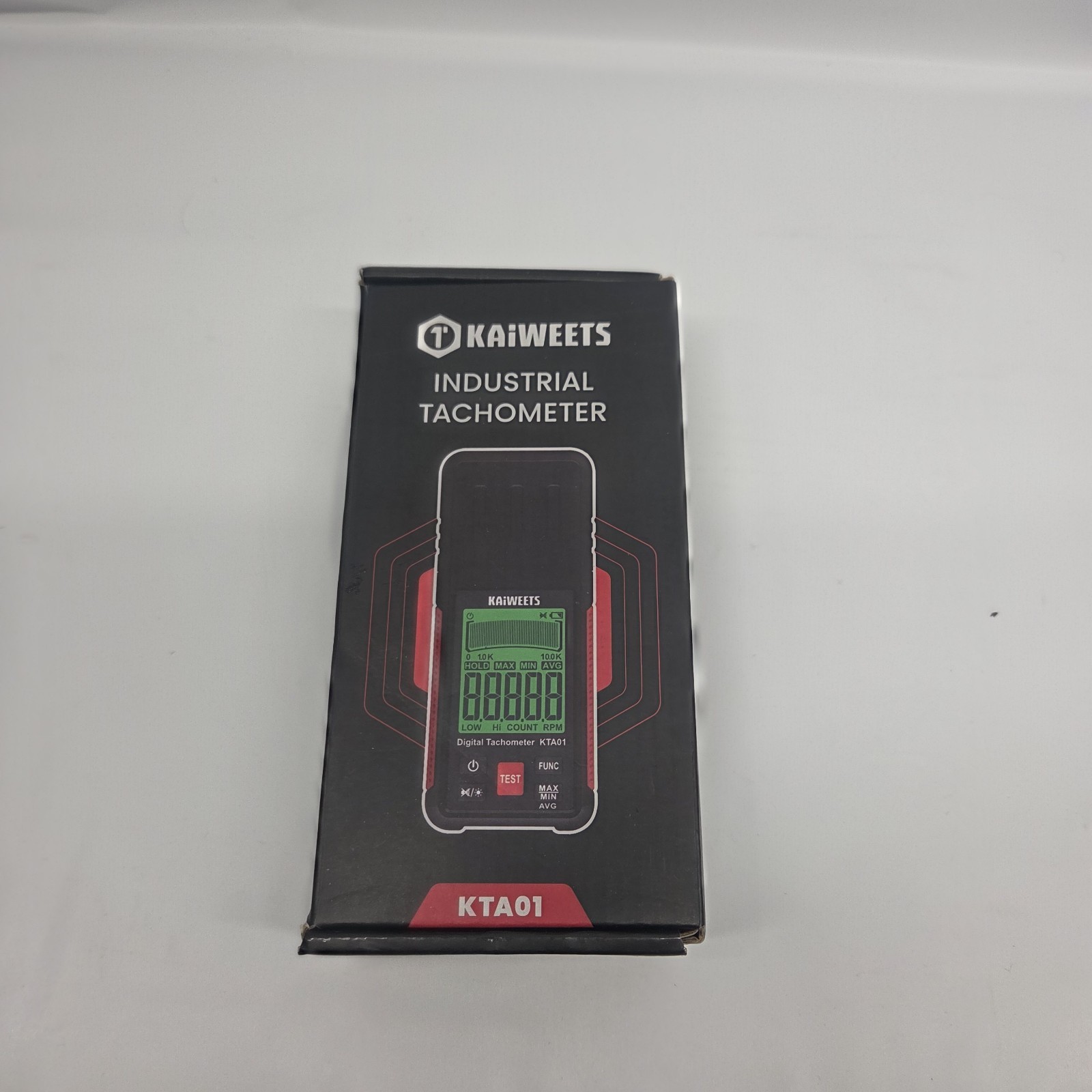 KAIWEETS Non Contact RPM Tachometer with Reflection Tape, 10-99999 RPM KTA01
