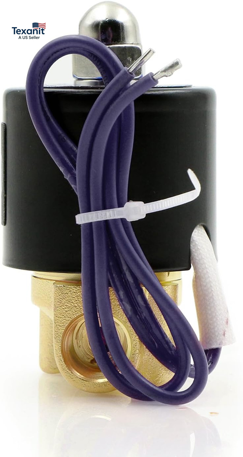 1/4″ Brass Electric Solenoid Valve – 12V DC, VITON Gasket, Direct Acting, Normal