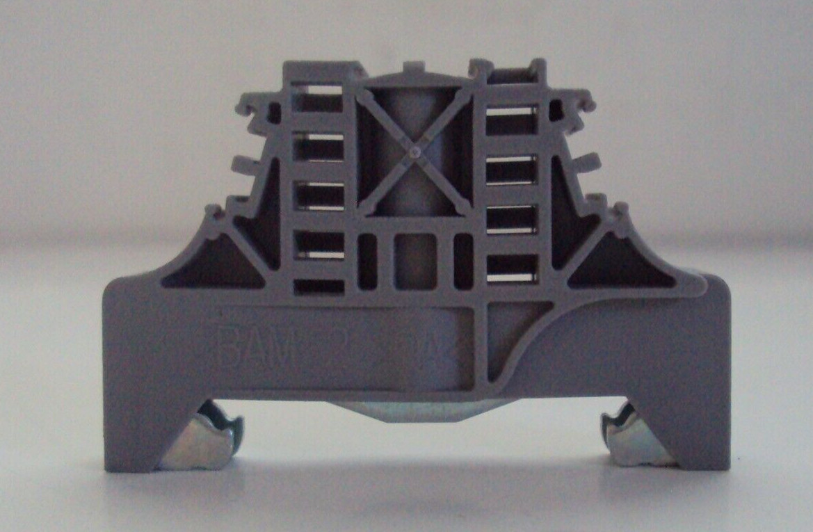 ENTRELEC END STOP P/N: BAM2 DIN RAIL MOUNT 10MM STEEL CLAMP GRAY (LOT OF 100)