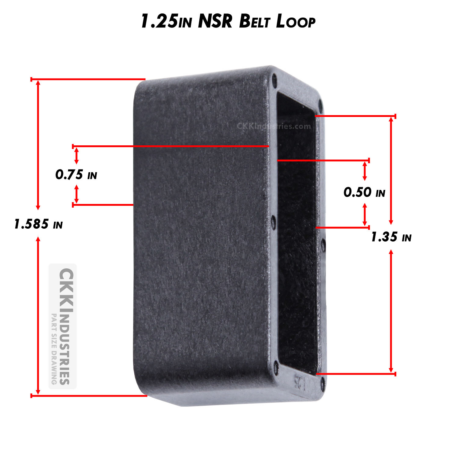 Hard Belt Loops – (4 Colors) – (Fits up to 2in Belts) – (w/Mounting Hardware)
