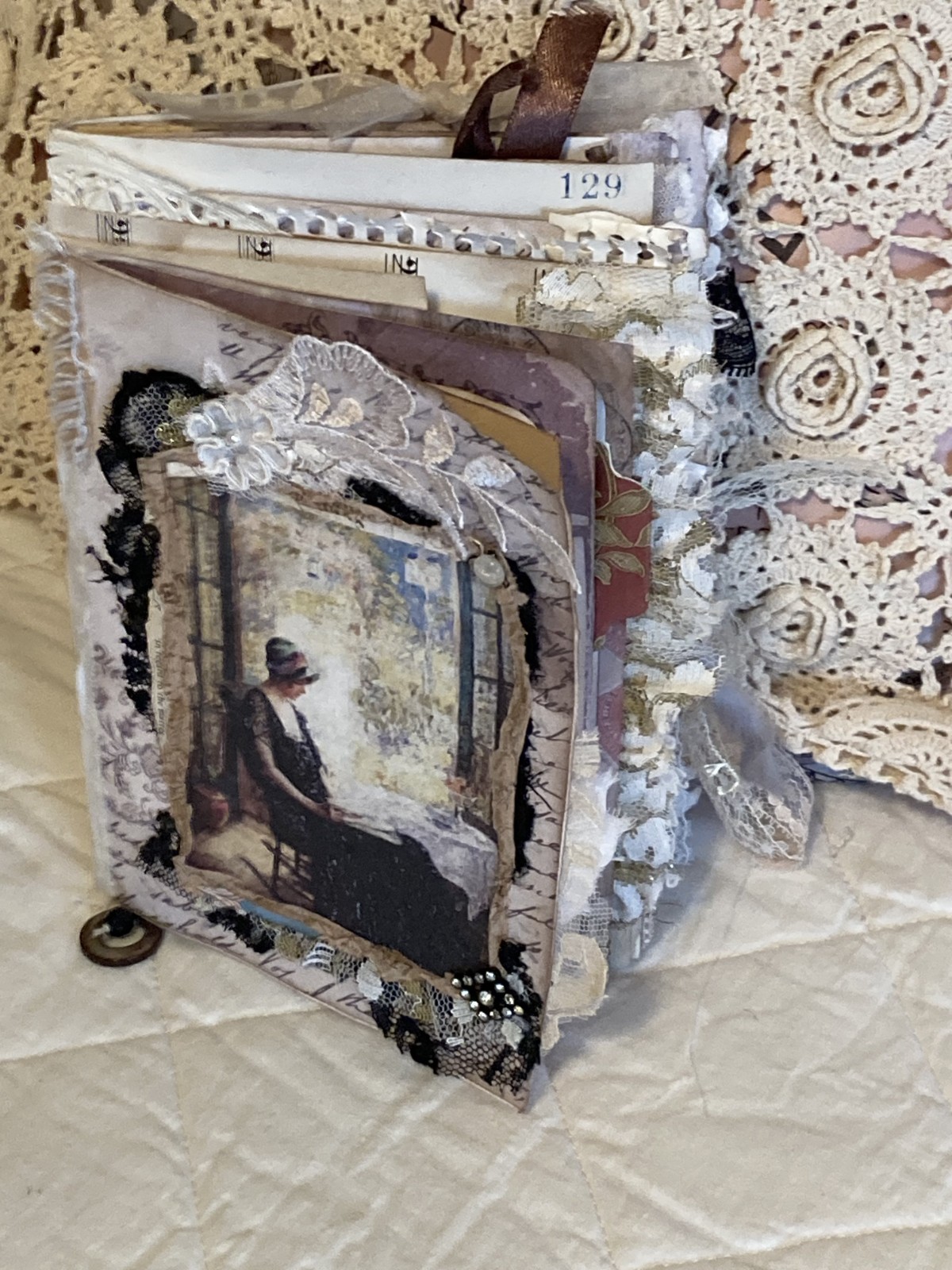 VINTAGE STYLE HAND MADE JUNK JOURNAL (Tranquil Moments) see video