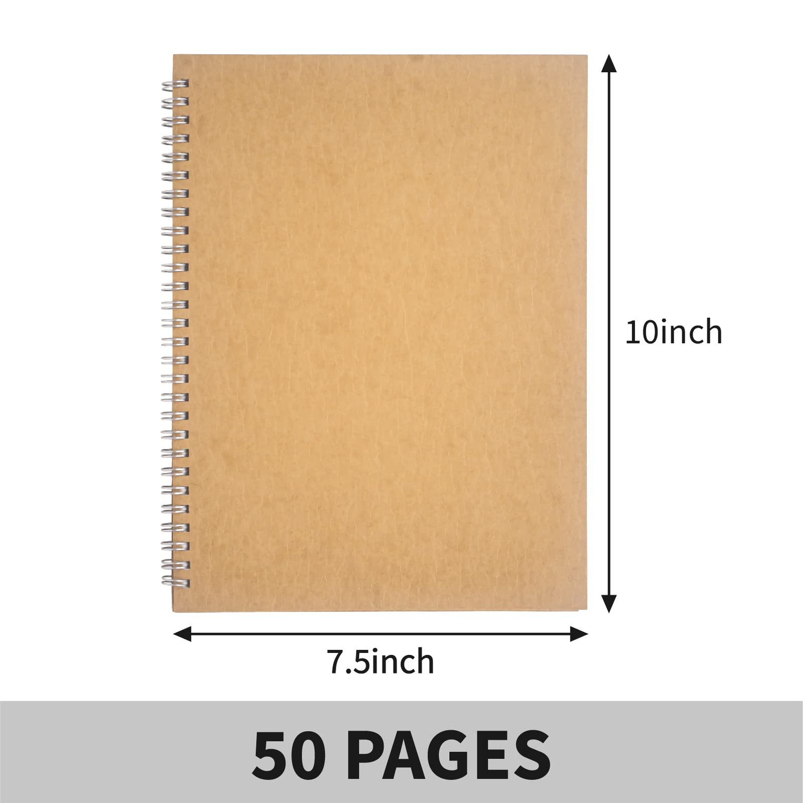 DSTELIN 10 inch x 7.5 inch, 100GSM, Blank Spiral 10 x Brown