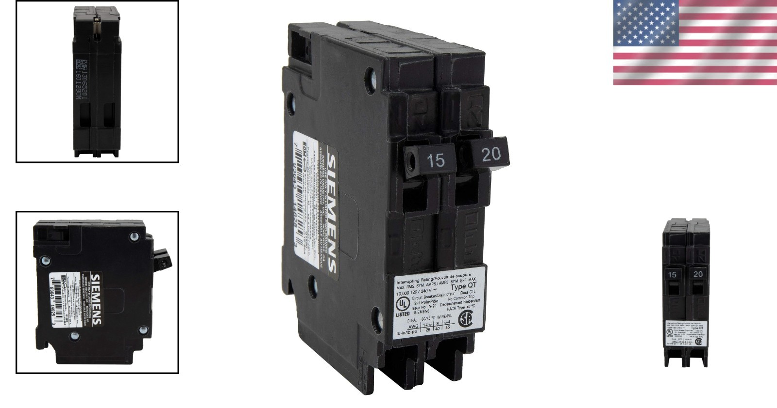 RV Circuit Breaker 15-20A | 1-Pack Plug-in Mount
