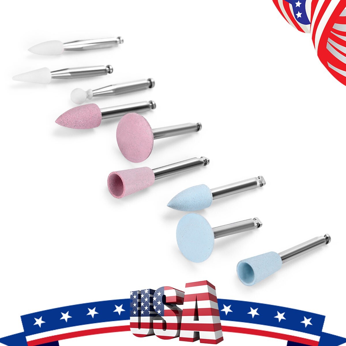 Dental Low Speed Contra Angle 1:1 Handpiece +9Pc Composite Polishing kit RA 0309