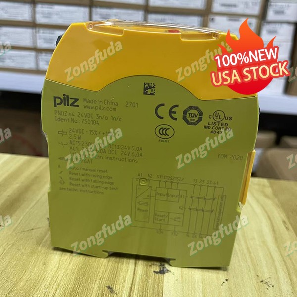 Brand New Sealed Pilz 750104 DIN Rail Mount Safety Contact Control Module