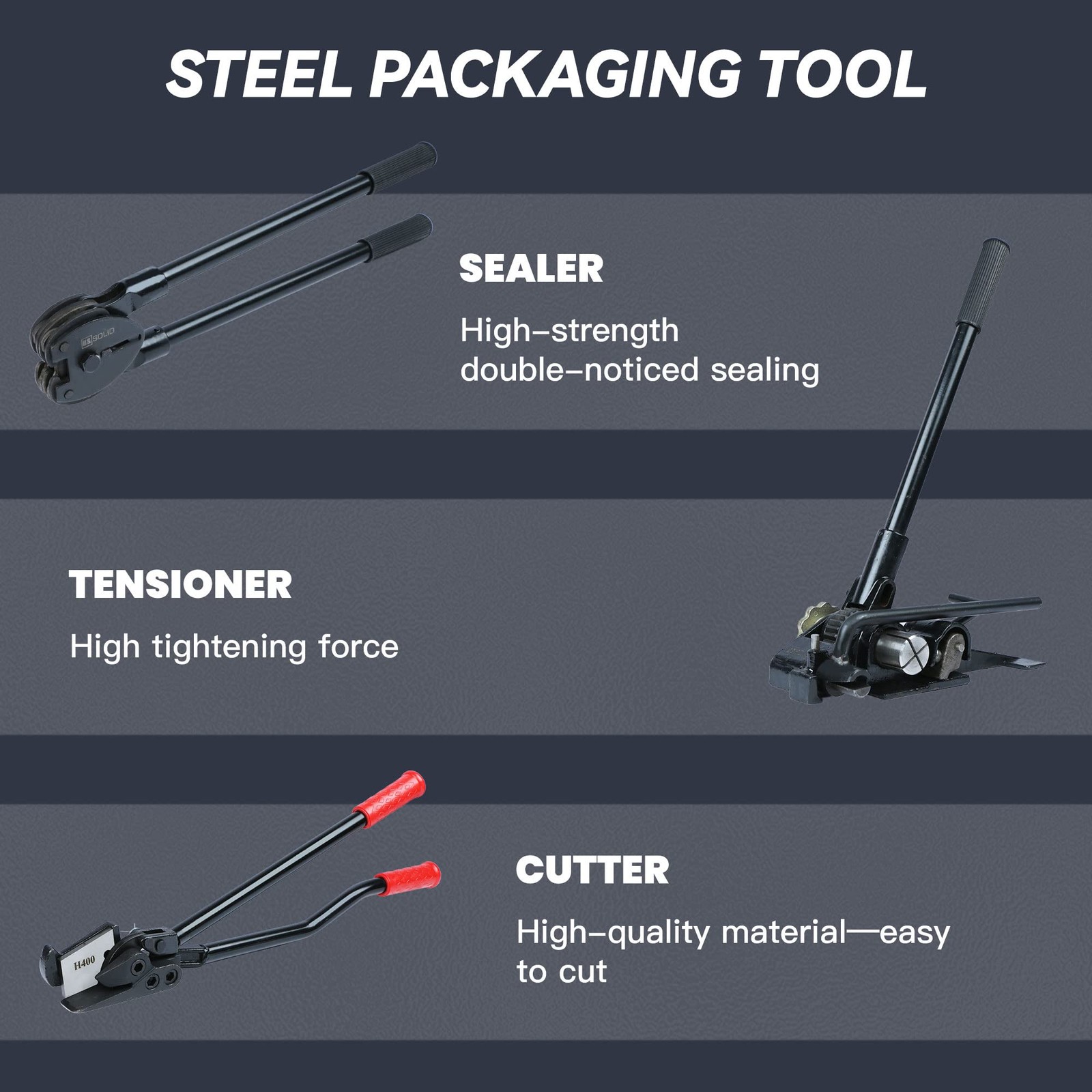 U.S. Solid Manual Strapping Kit for 1.25 in Steel Metal Banding