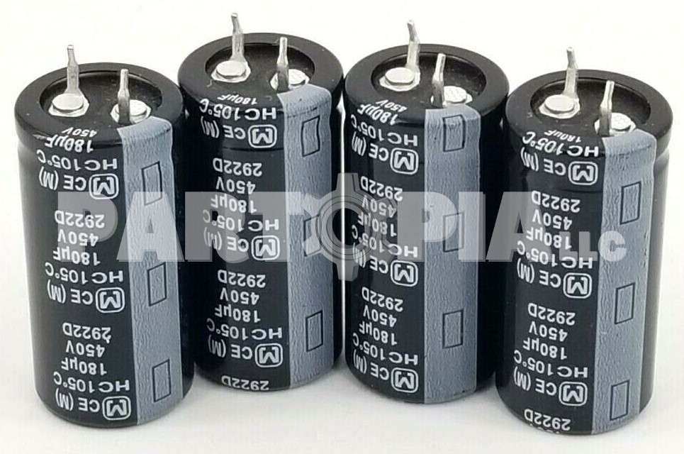 Nichicon Capacitors, Lot of 4, 180 uF, 450V, 2922D, HC 105 Degrees Celsius