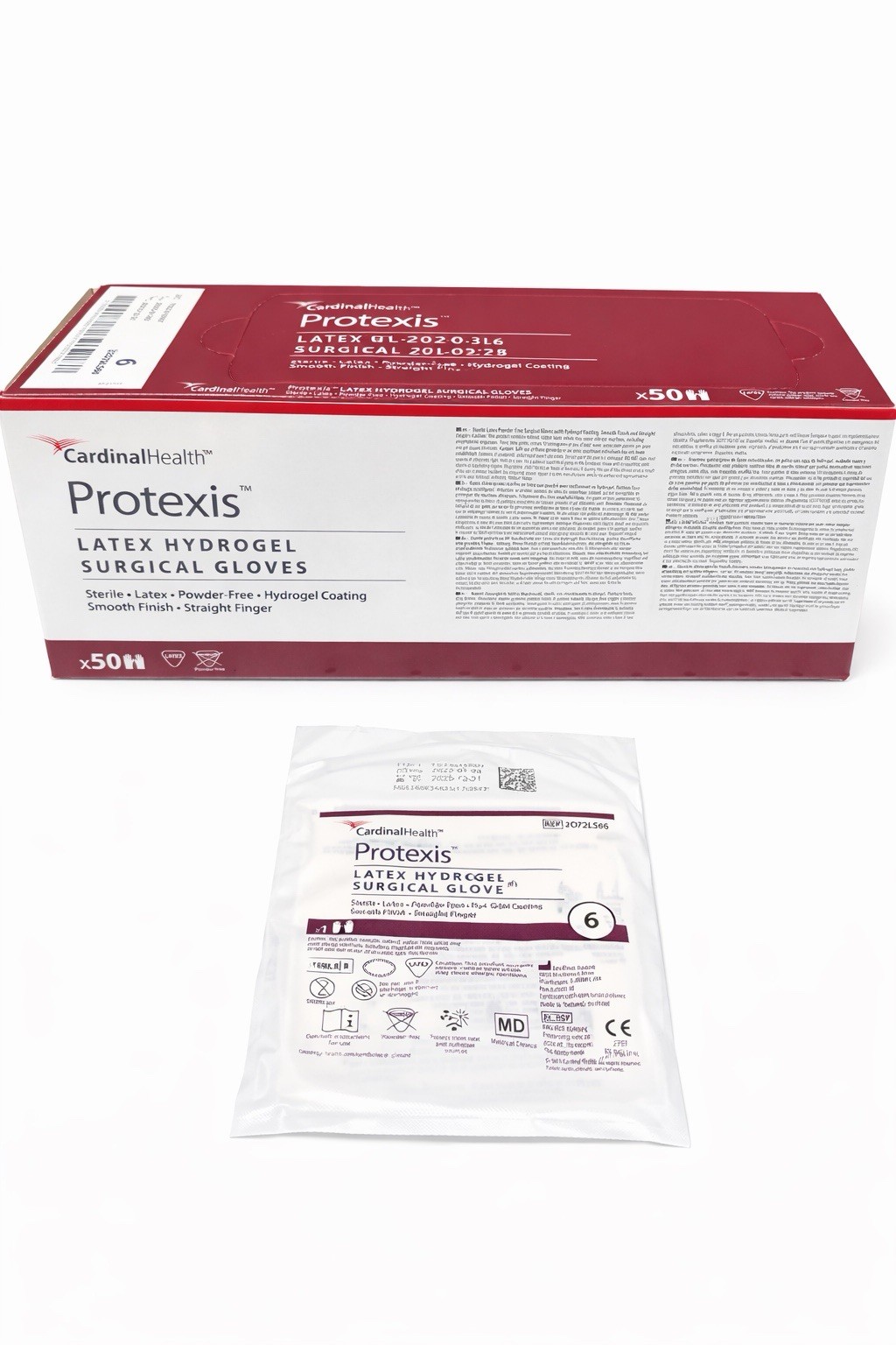 Protexis Latex HYDROGEL Coating Gloves Size 6 Sterile 1 Box of 50 pairs