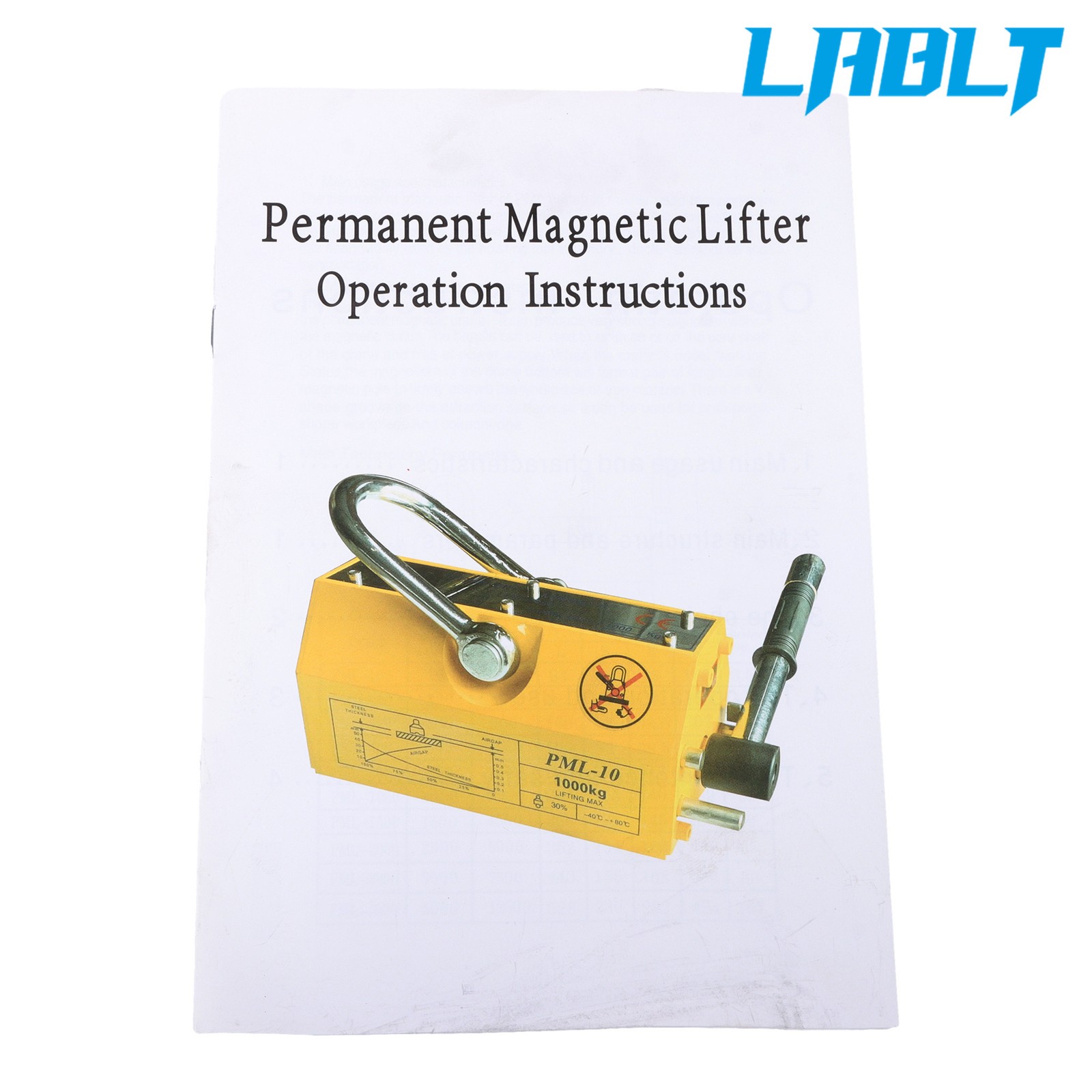 LABLT 2200lbs/1000kg Pulling Capacity, Magnetic Lifter, 2 Safety Factor, Orange