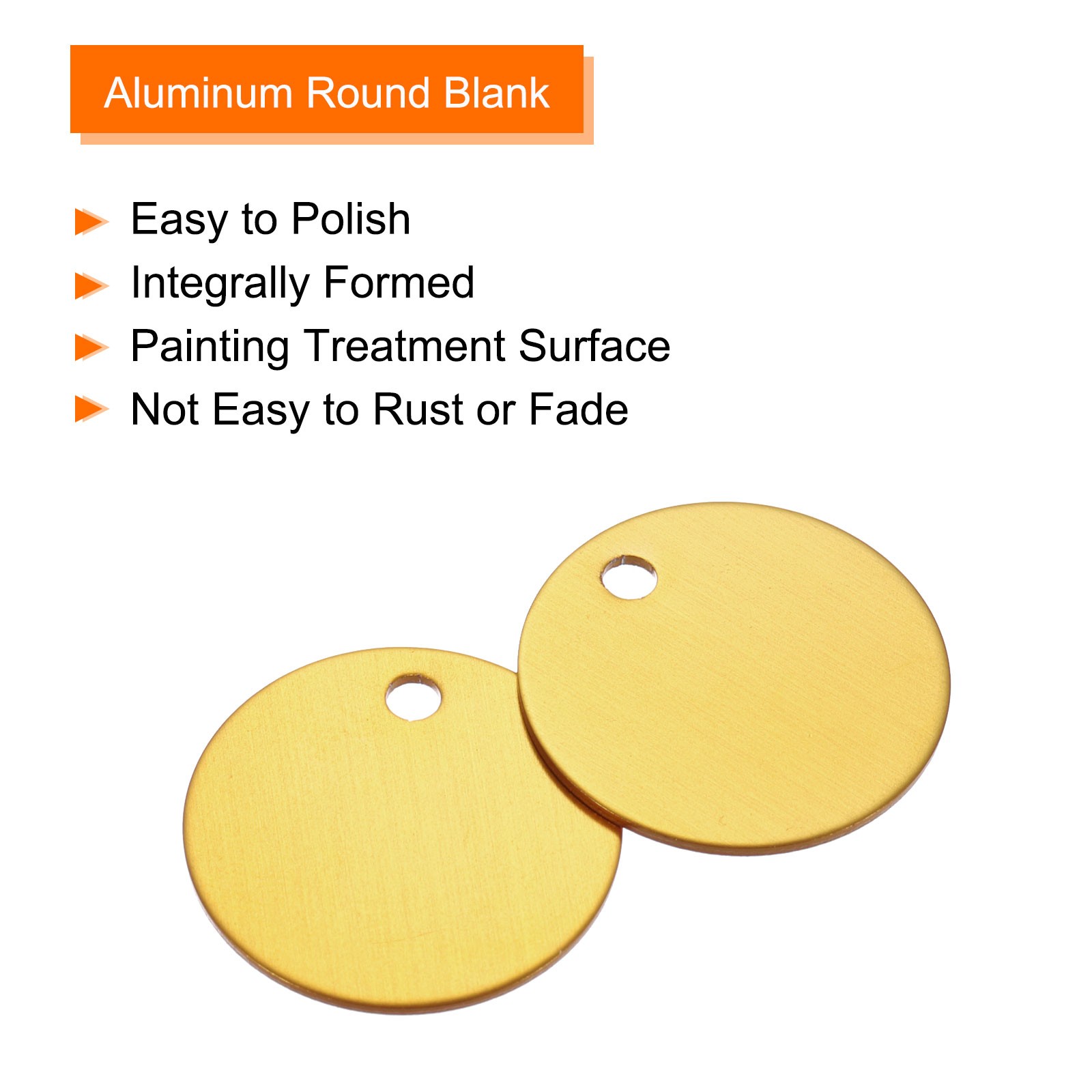 20Pcs Metal Stamping Tags Round Yellow Stamping Blanks for Pet Jewelry Making