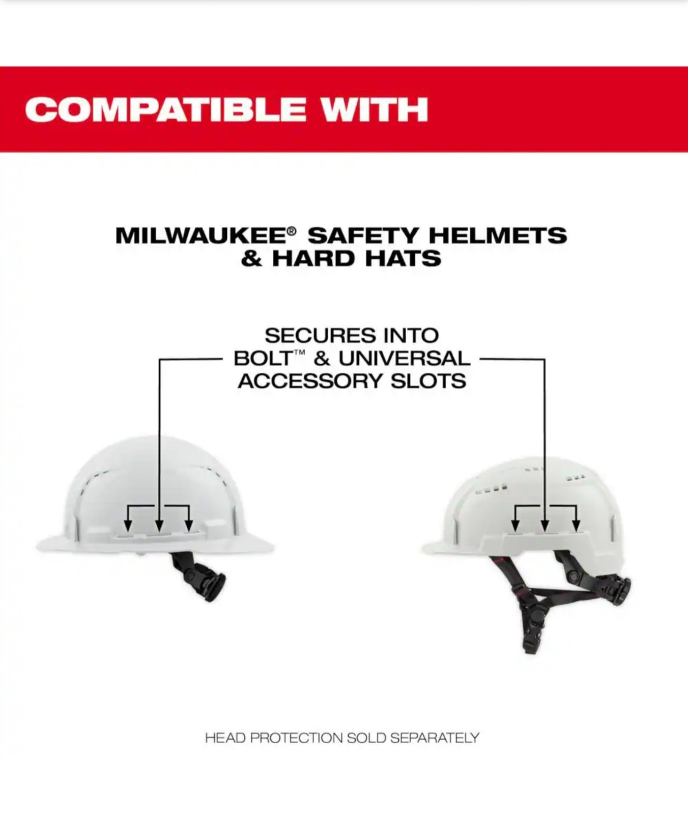 Milwaukee 48-73-3250 BOLT 24dB Earmuffs NRR Hearing Protection Hard Hat New
