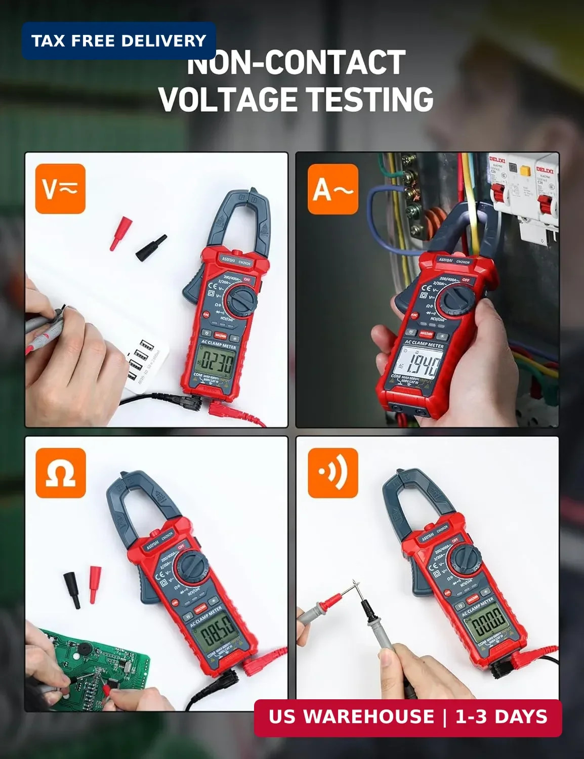 Digital Clamp Meter Multimeter 2000 Counts Amp Voltage Tester Auto-rangi