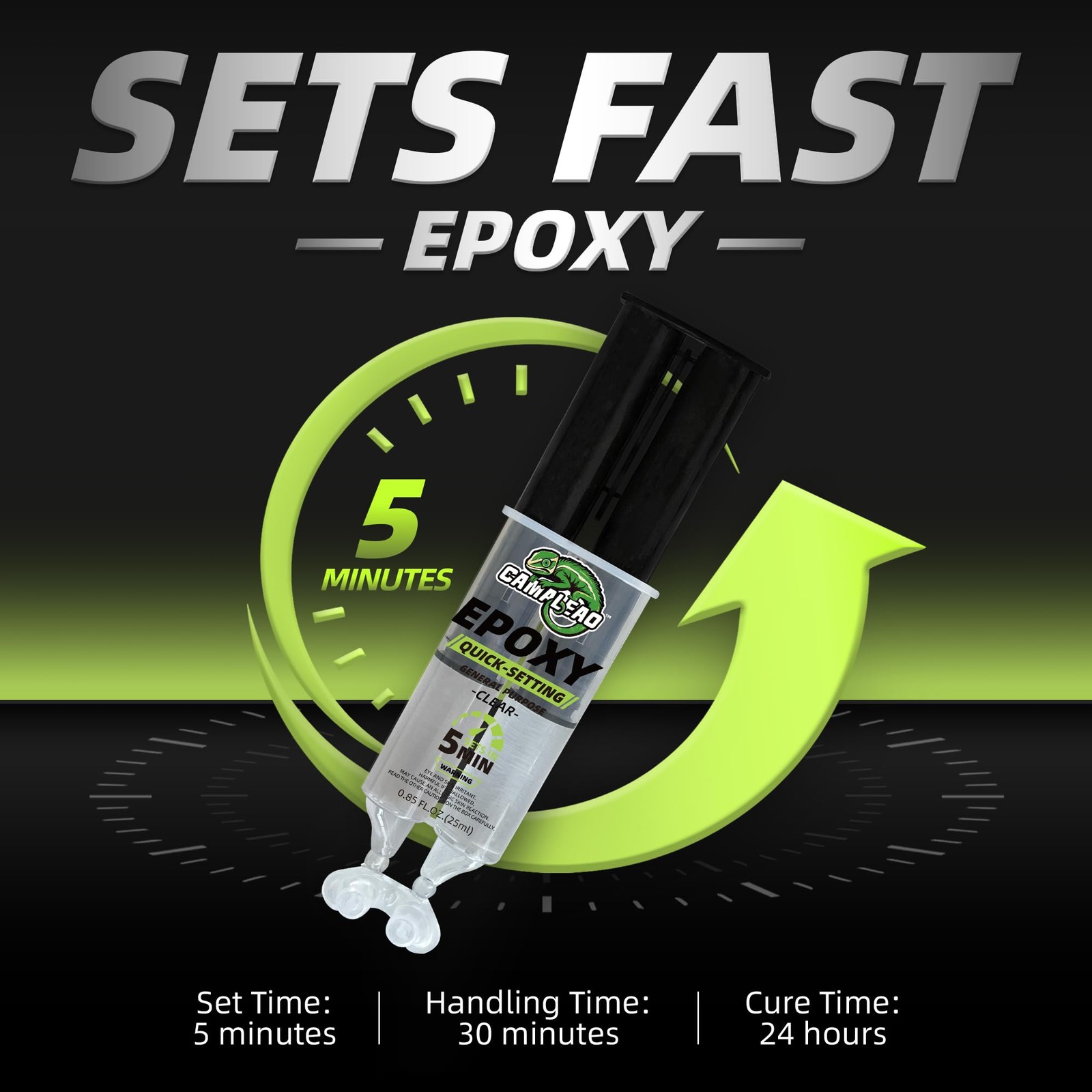 CAMALEAO 2 Part Epoxy Glue – Dries Clear, 5 Minute 25ml – 2 Pack, Clear