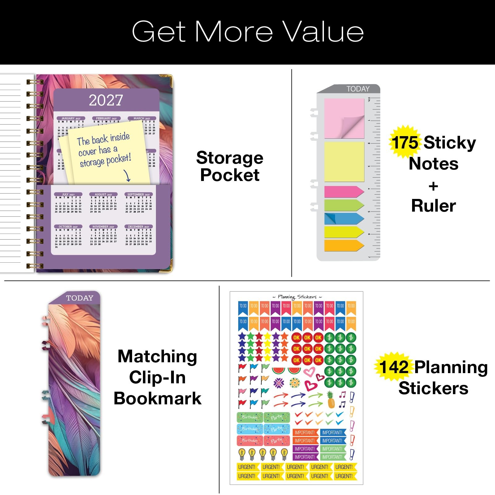 HARDCOVER 2026 Planner, 7″x9″: 14 Months (November 2025 – December 2026), Dai…