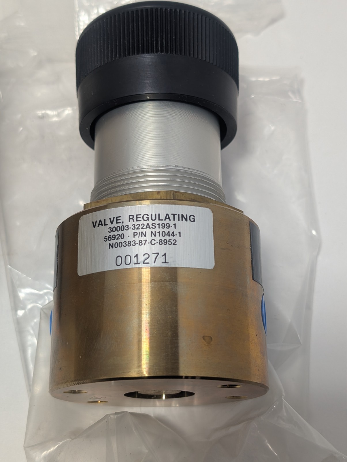 Naval Air Systems 322AS199 Fluid Pressure Regulating Valve NSN 4820-01-186-3821