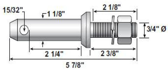 Draw Pin Lower Link Pin CAT.II 1-1/8″dia 2 1/4 » Set of 4 0900106
