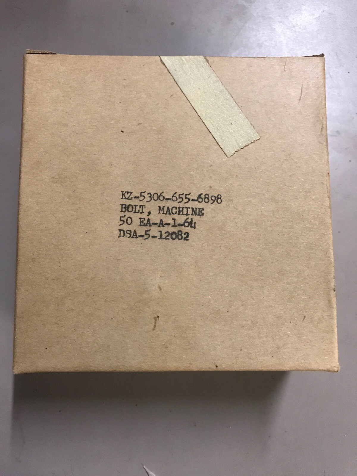 Machine Bolt (50 Count) KZ-5306-655-6898 EA-A-1-64 DSA-5-12082 Vintage Military?