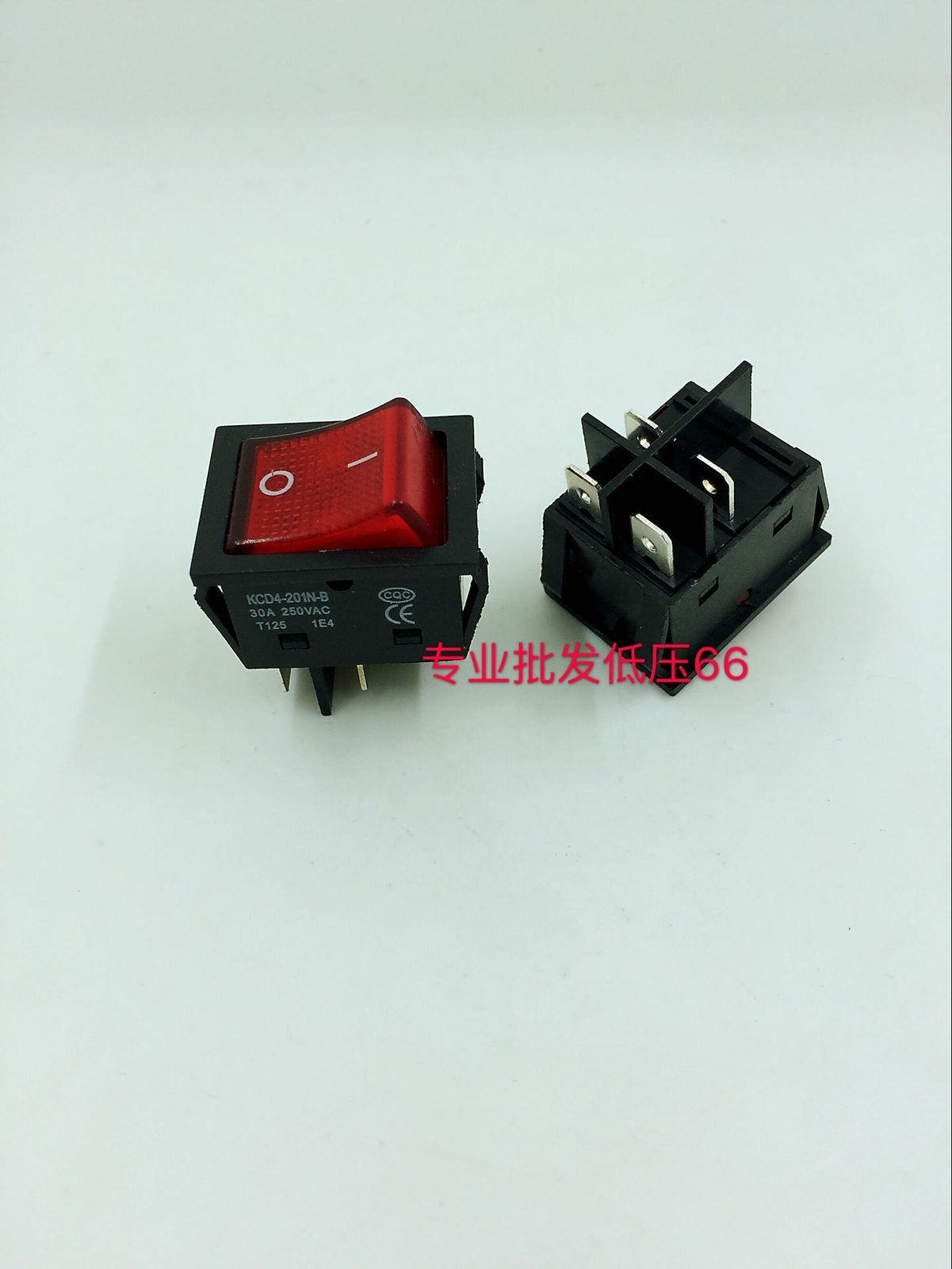 2pcs Rocker Switch KCD4-201N-B 30A 250V 4pins 2 positions with lamp