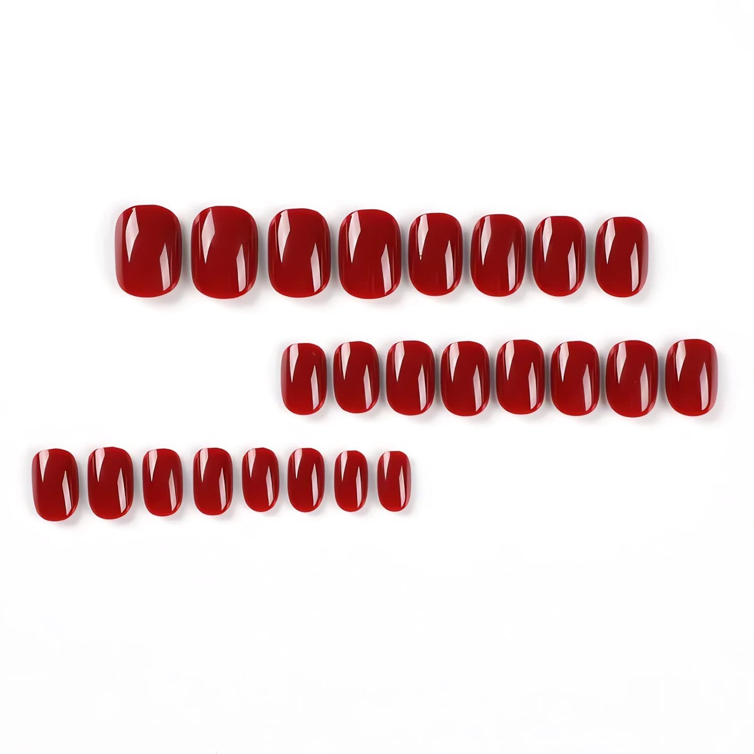 Square Press on Nails Short Fake Nails Red False Nails HJKDSFD Acrylic Artificia