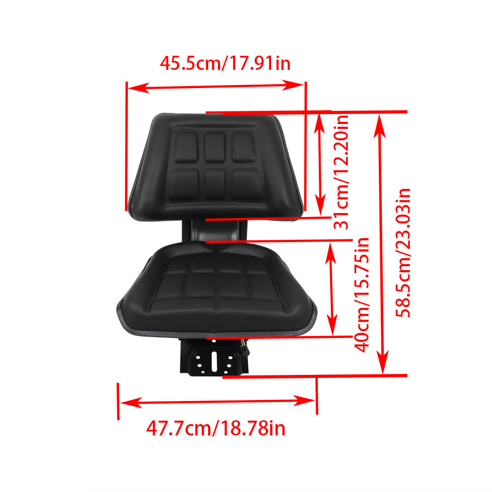 Black Universal Tractor Suspension Seat For Massey Ferguson Ford 230 231 234 255