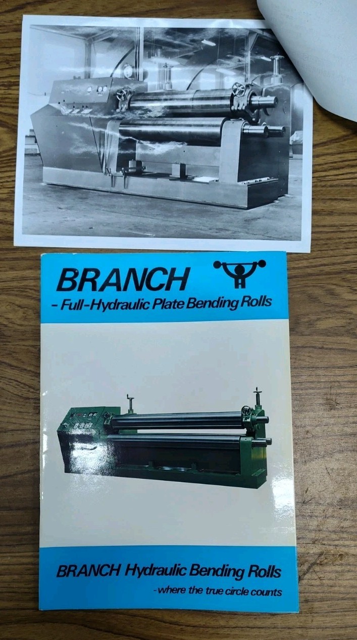 Branch Hydraulic Bending Rolls Denmark Brochure Industrial Machinery W/ Photo